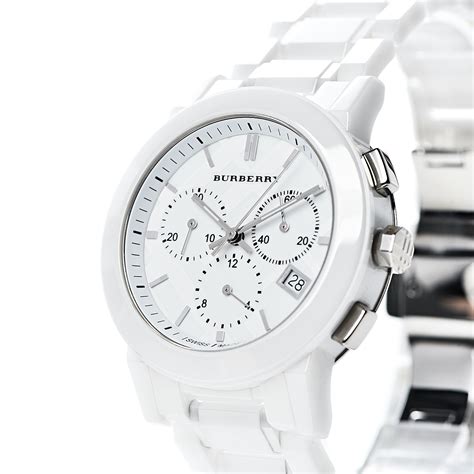 burberry white ceramic chronograph mens watch bu9080|Burberry Heritage Wristwatches for sale .